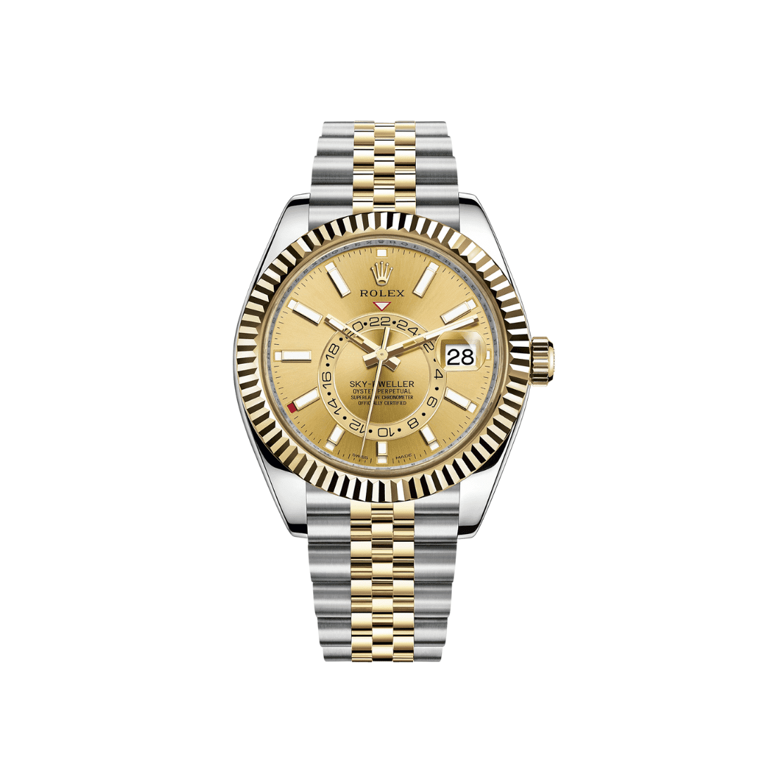 rolex-sky-dweller-42-stainless-steel-yellow-gold-champagne-dial-326933-rolex-40270950629620 Rolex Sky-Dweller 326933 Stainless Steel Yellow Gold Champagne Dial - Image 1