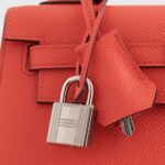 Hermès Kelly 25 Epsom Rose Texas Sellier Palladium Hardware - Image 7