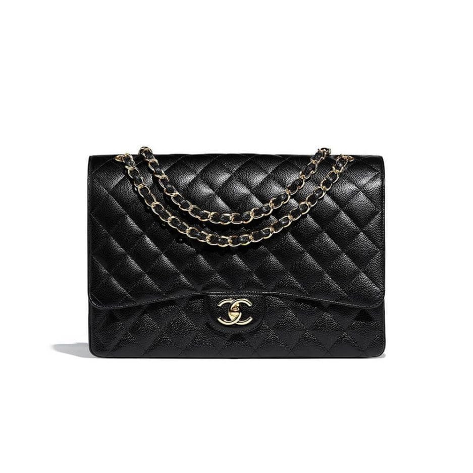 tYNLsIQx-1-758-937x937-1 CHANEL Classic Maxi Handbag GRAINED CALFSKIN & GOLD METAL - Image 1