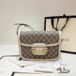 GUCCI Horsebit 1955 Shoulder Bag 602204 White - Image 2