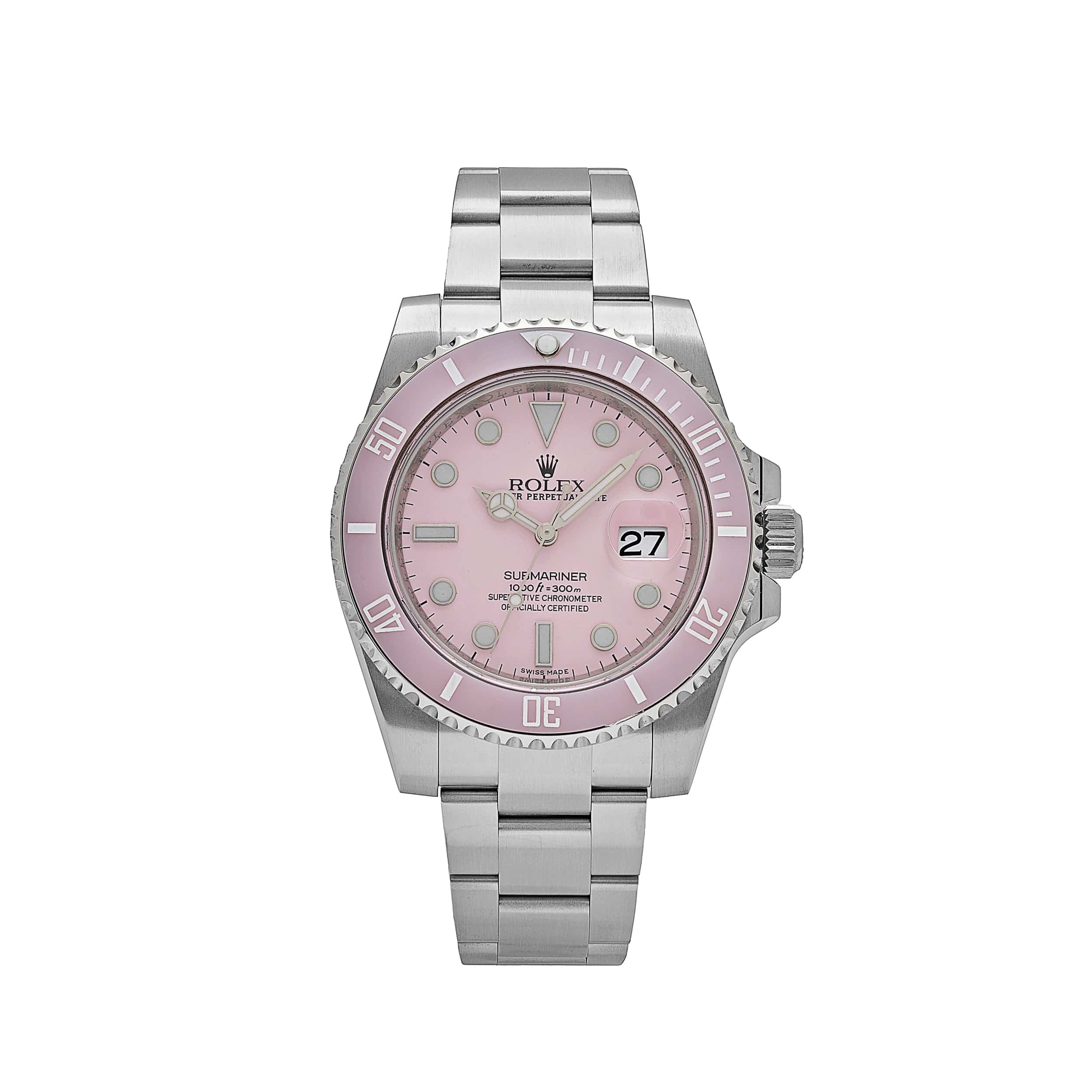 urutBf8S-rolex-submariner-date-116610ln-stainless-steel-with-aftermarket-custom-made-pink-dial-2016-rolex-42447348531444 Rolex Submariner Date 116610LN Stainless Steel Aftermarket Custom Made Pink Dial and Bezel - Image 1