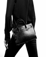Saint Laurent SAC DE JOUR NANO CROCODILE-EMBOSSED LEATHER BAG - Image 2