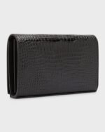 Saint Laurent Cassandra YSL Wallet on Chain in Croc Embossed Leather - Image 4