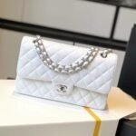 CHANEL Classic Flap Handbag SILVER METAL - Image 3