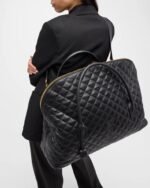 Saint Laurent ES Giant Travel Bag in Smooth Quilted Leather with Gold Hardware - Image 4