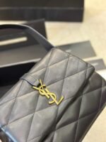SAINT LAURENT Lambskin Quilted Le 57 Diamond Shoulder Bag Black - Image 8