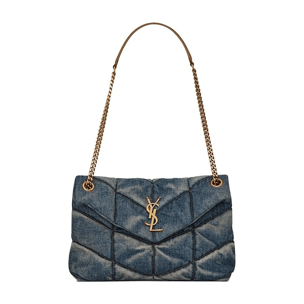 yslz Saint Laurent Denim LouLou Puffer Bag - Image 1