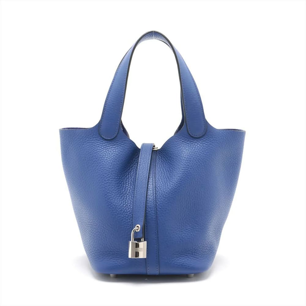 主图-01-4 Hermès Taurillon Clemence Picotin 18 Bleu Royal with Palladium Hardware - Image 1