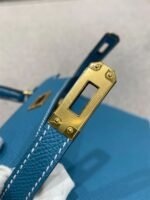 Hermès Mini Kelly Bleu Jean Epsom Gold Hardware - Image 6